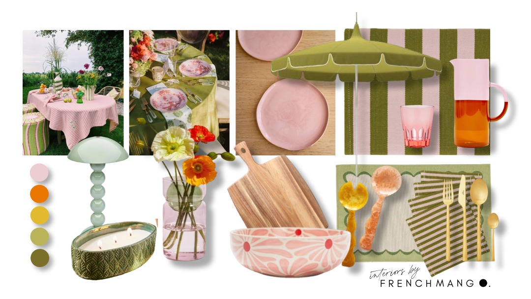 Pink and Green Alfresco Dinner